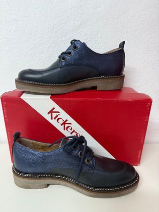 Zapatos Kickers Talla 37 Azul/Plata