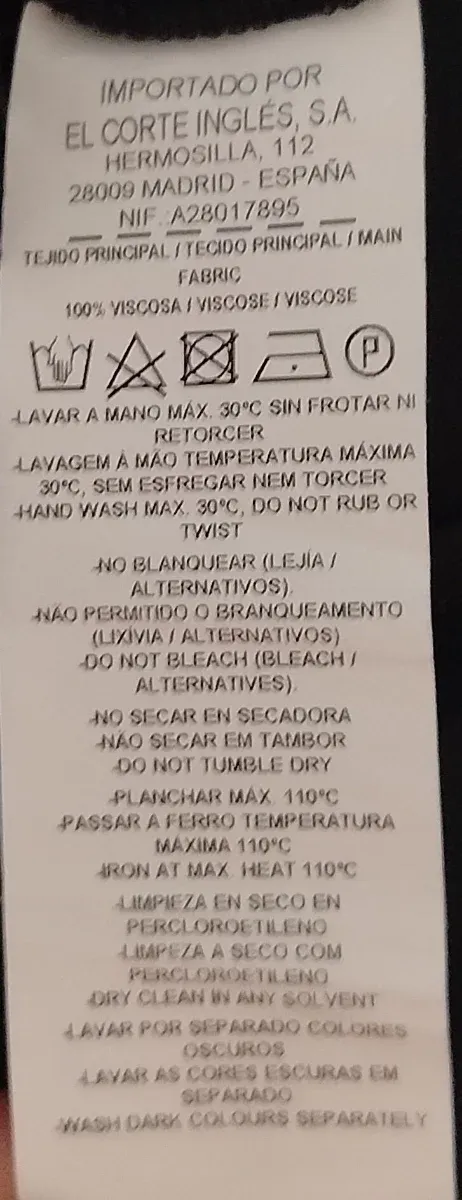 Mono largo negro Corte Inglés