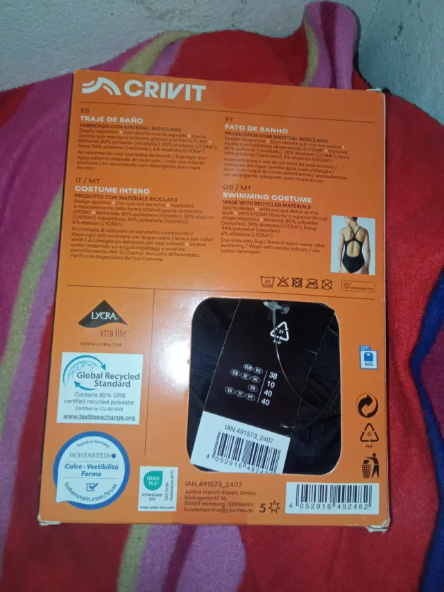 Costume da bagno nero Crivit Taglia 38