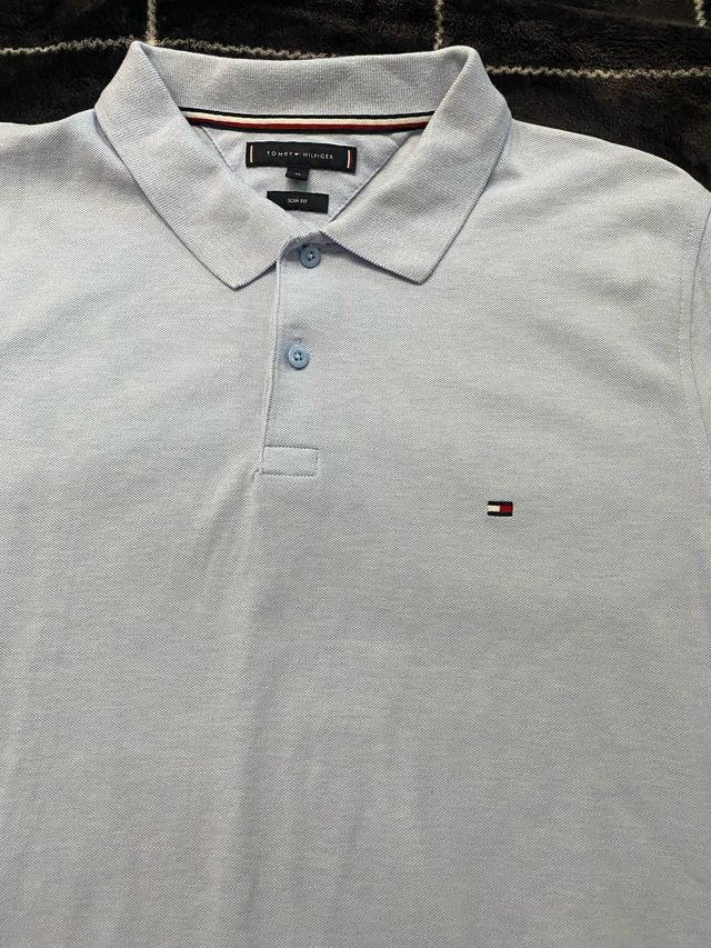 Polo Tommy Hilfiger Hombre Azul claro XL