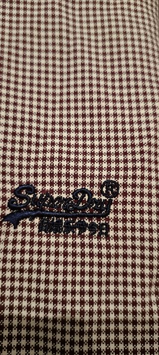 Camisa Superdry Cuadros Marrón y Blanco