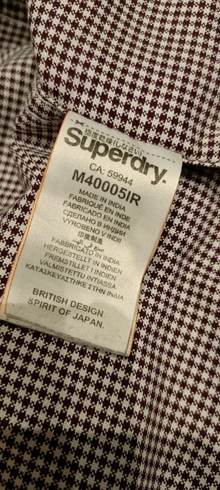 Camisa Superdry Cuadros Marrón y Blanco