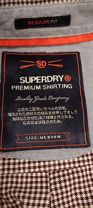 Camisa Superdry Cuadros Marrón y Blanco