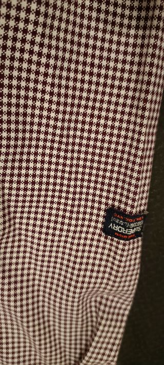 Camisa Superdry Cuadros Marrón y Blanco