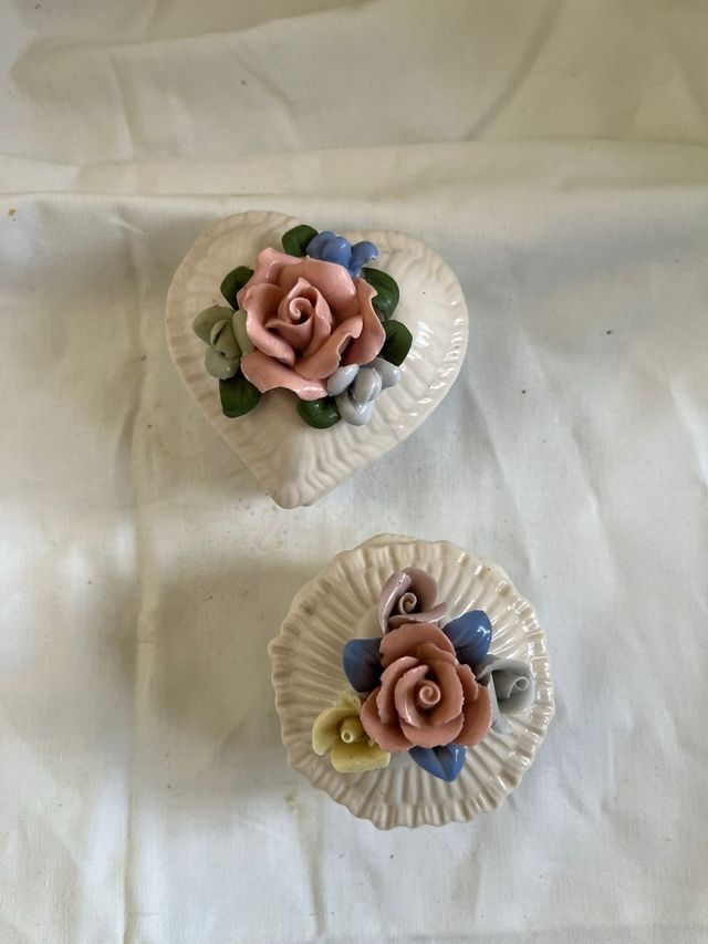 Juego de joyeros corazón flores