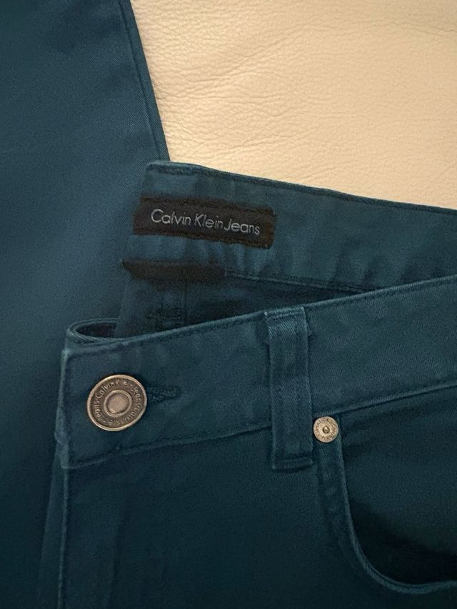 Pantaloni Calvin Klein Jeans Teal W32