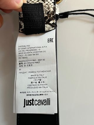 Cintura Just Cavalli Serpente Made in Italy