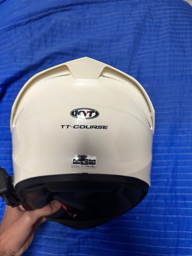 Casco KYT TT-Course Blanco Nuevo Dos visores