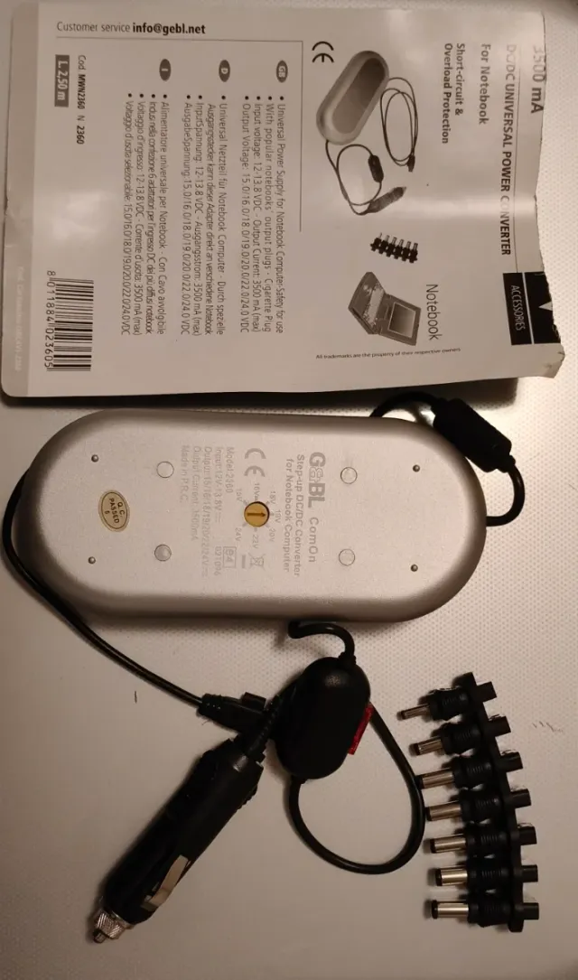 Alimentatore Auto GEBL Universale Notebook
