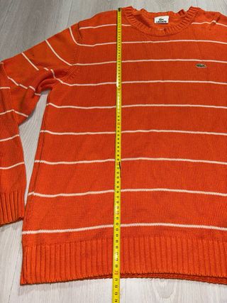 Jersey Lacoste Naranja Rayas Blancas Vintage