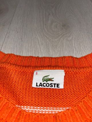 Jersey Lacoste Naranja Rayas Blancas Vintage