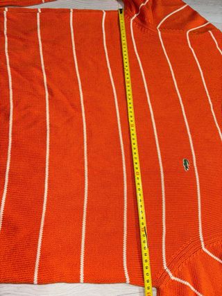 Jersey Lacoste Naranja Rayas Blancas Vintage