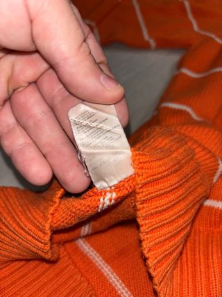 Jersey Lacoste Naranja Rayas Blancas Vintage