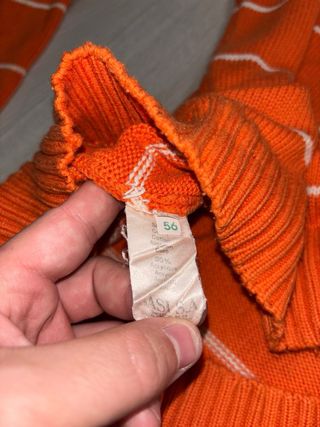 Jersey Lacoste Naranja Rayas Blancas Vintage