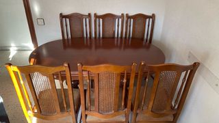 Mesa comedor madera con 6 sillas