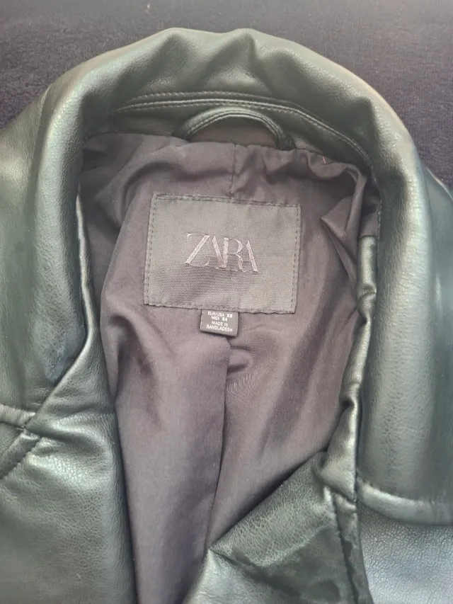 Chaqueta Cuero Zara Negra