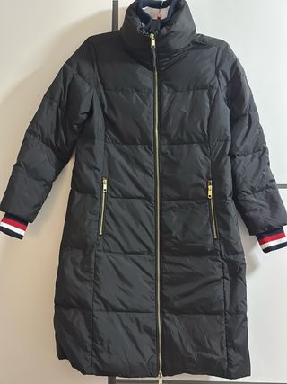 Abrigo Largo Tommy Hilfiger Negro plumas