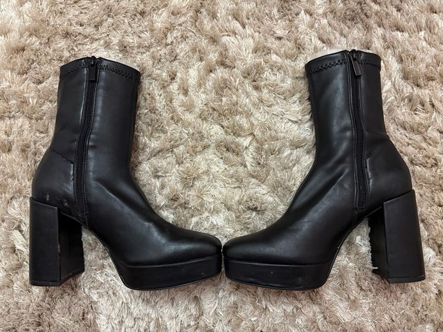 Botas tacón plataforma negras