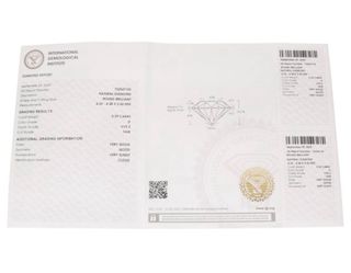 Diamante certificado 0.29 ct color D - V V S2