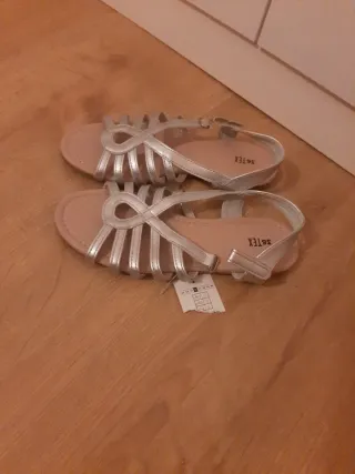 Sandalias TEX plateadas talla 36