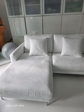 Divano Poltronesofà bianco tessuto