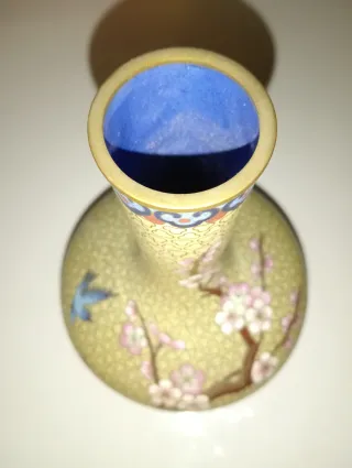 Jarrón antiguo chino Original cloisonné flores