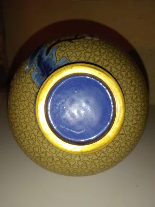 Jarrón antiguo chino Original cloisonné flores