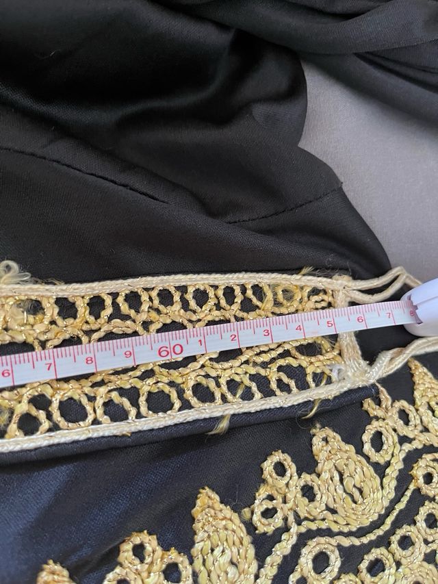 Conjunto Caftán Egipcio Negro y Dorado