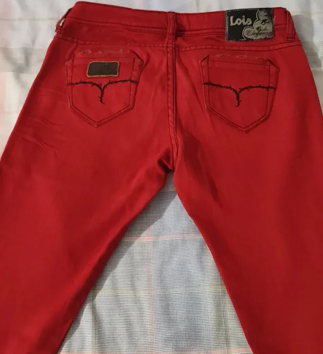 Pantalones Mujer Rojos y Blancos