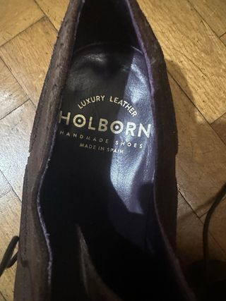 Holborn Zapatos Hombre Ante Marrón Talla 41.5
