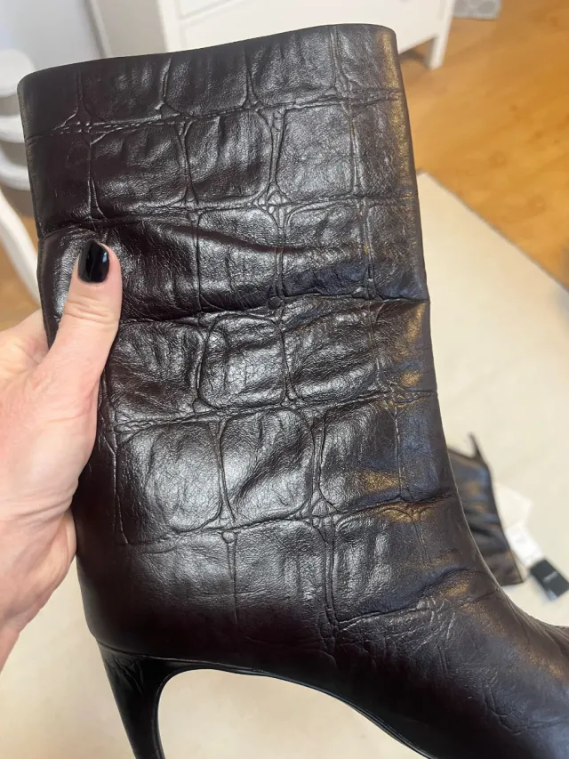 Botines Massimo Dutti Piel Tacón Marrón