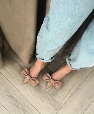 Zapatos Zara lazo beige/rosa Talla 38