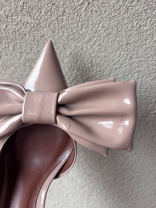 Zapatos Zara lazo beige/rosa Talla 38