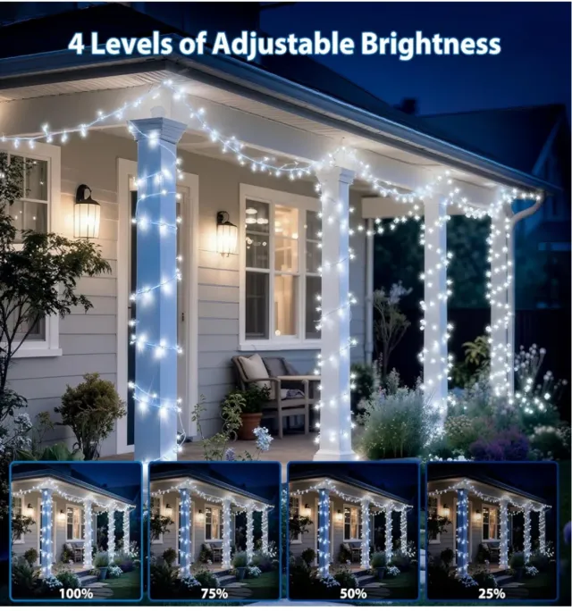 100M Guirnalda Luces LED Blanca Luces Navidad