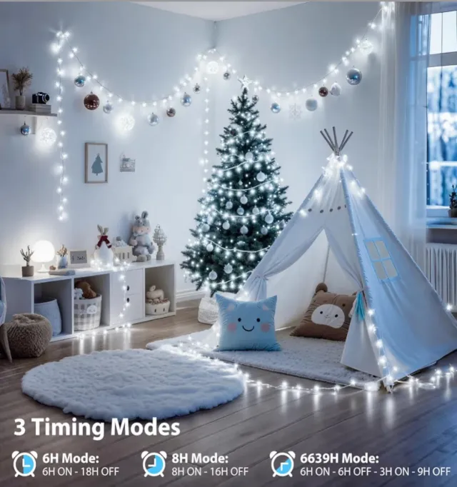 100M Guirnalda Luces LED Blanca Luces Navidad