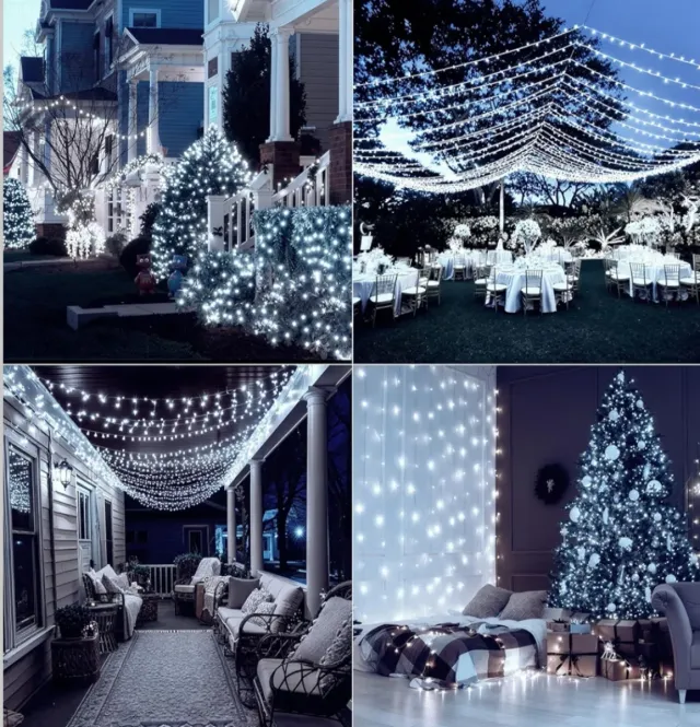 100M Guirnalda Luces LED Blanca Luces Navidad
