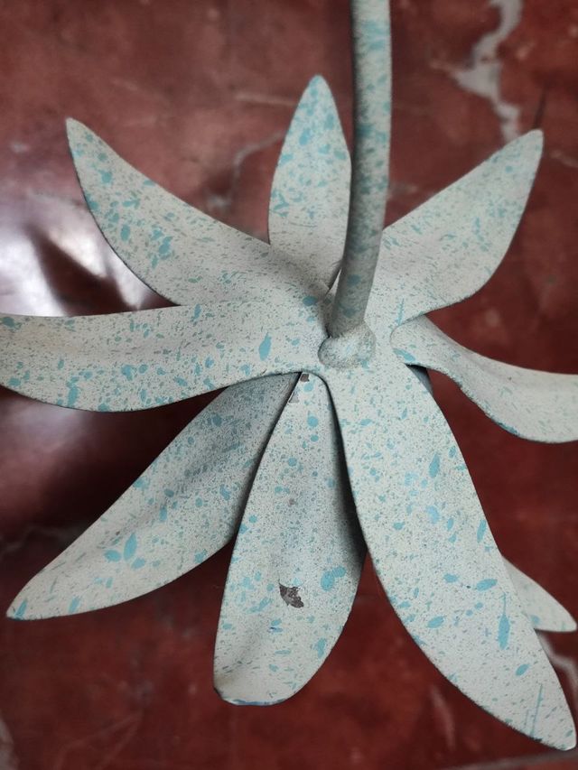 Lámpara de techo floral metal y cristal