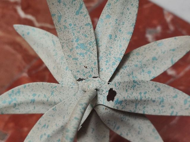 Lámpara de techo floral metal y cristal