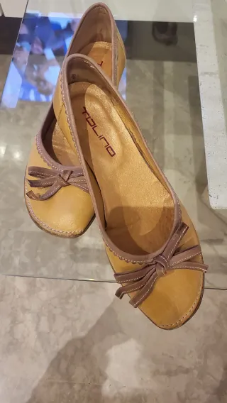 Manoletinas mujer Tolino mostaza y marrones