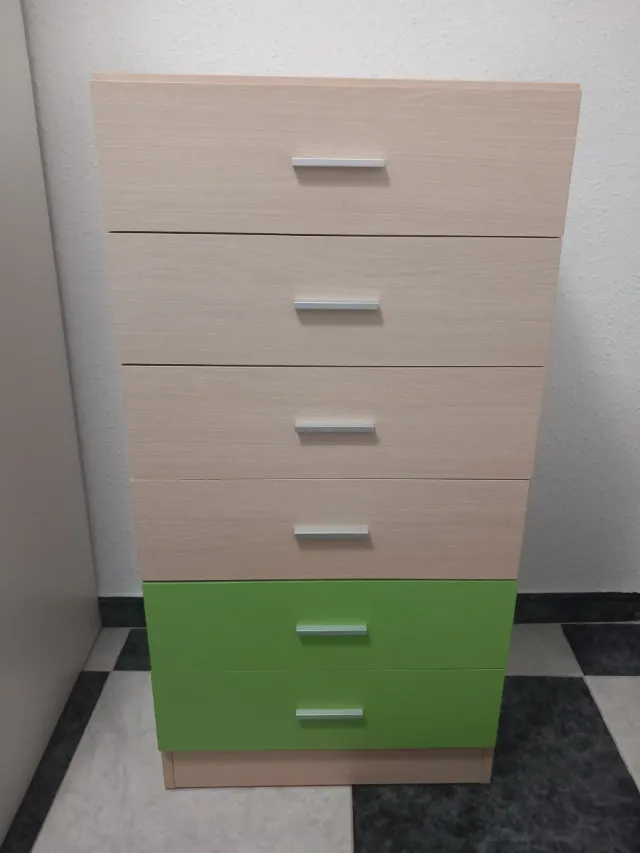 Sinfonier 6 cajones beige y verde