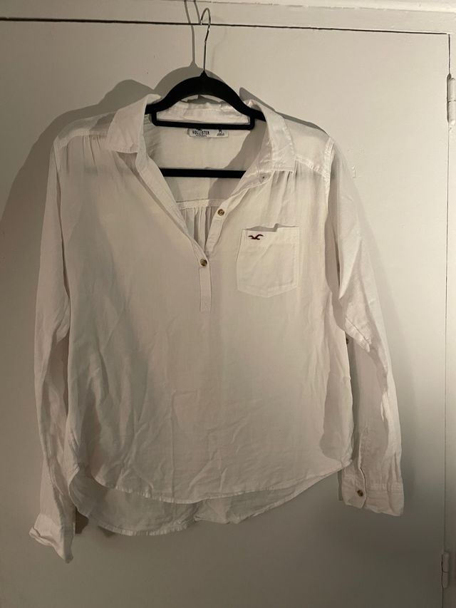 Camisa Hollister Blanca Manga Larga