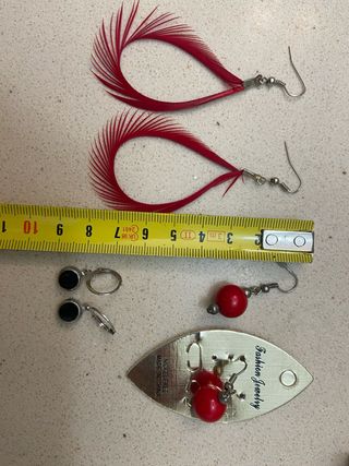 pendientes de pluma y otros