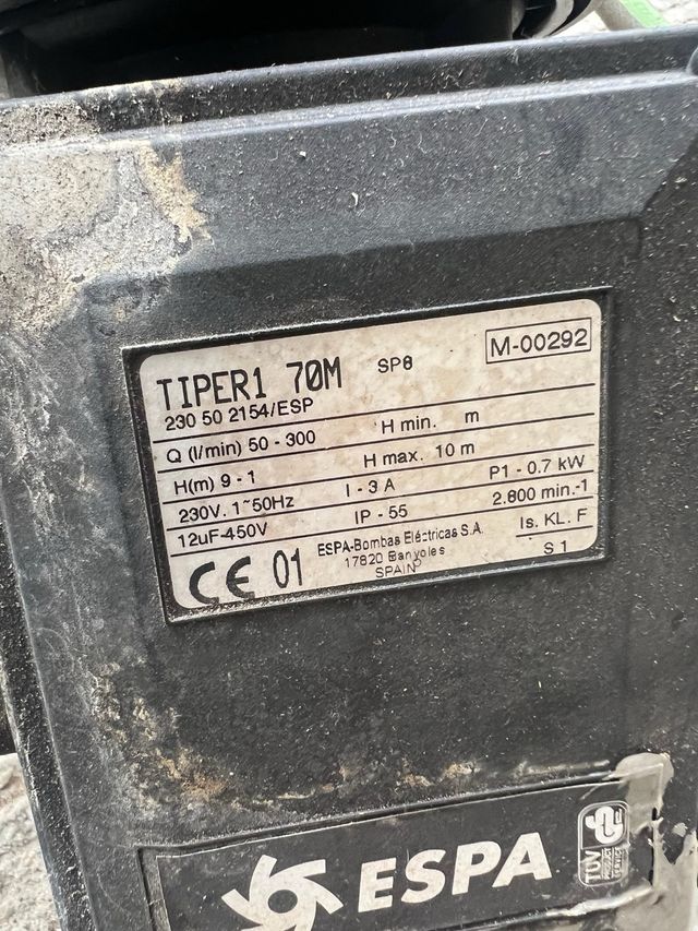 Bomba ESPA TIPERI 70M para jacuzzi