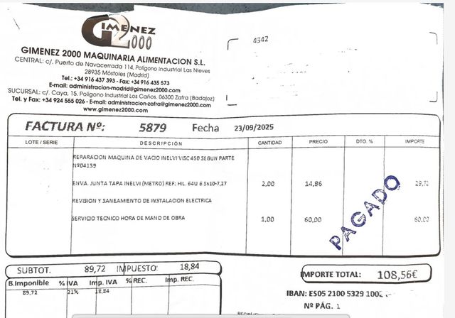 Máquina de vacío INELVI PACK