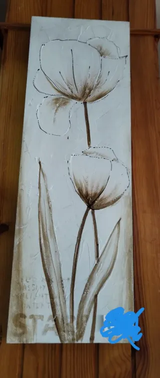 Tela Flores Creme 30x90