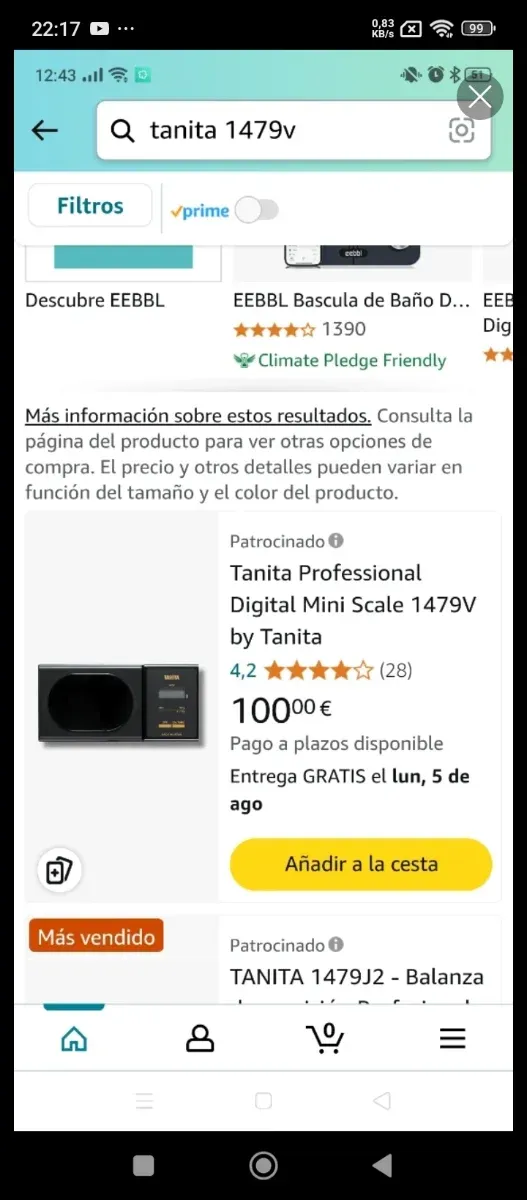 Balanza digital Tanita 1479V joyero