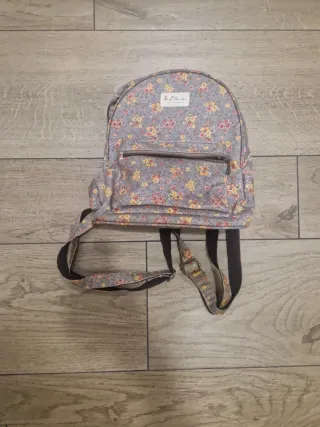 Mochila floral gris