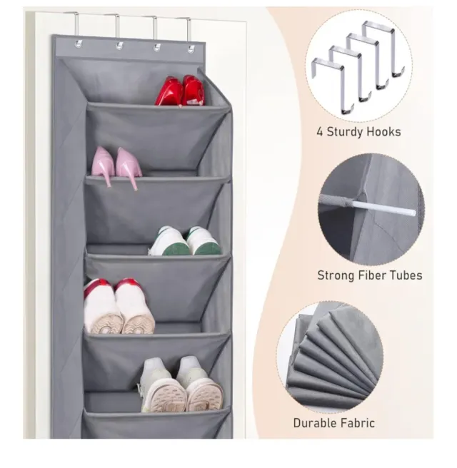 Organizador de tela colgante gris