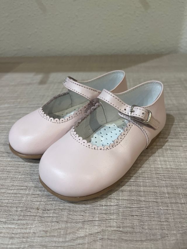 Zapatos ceremonia rosas niña talla 20