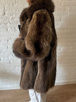 Abrigo de piel mapache vintage Alexandra Barcelon